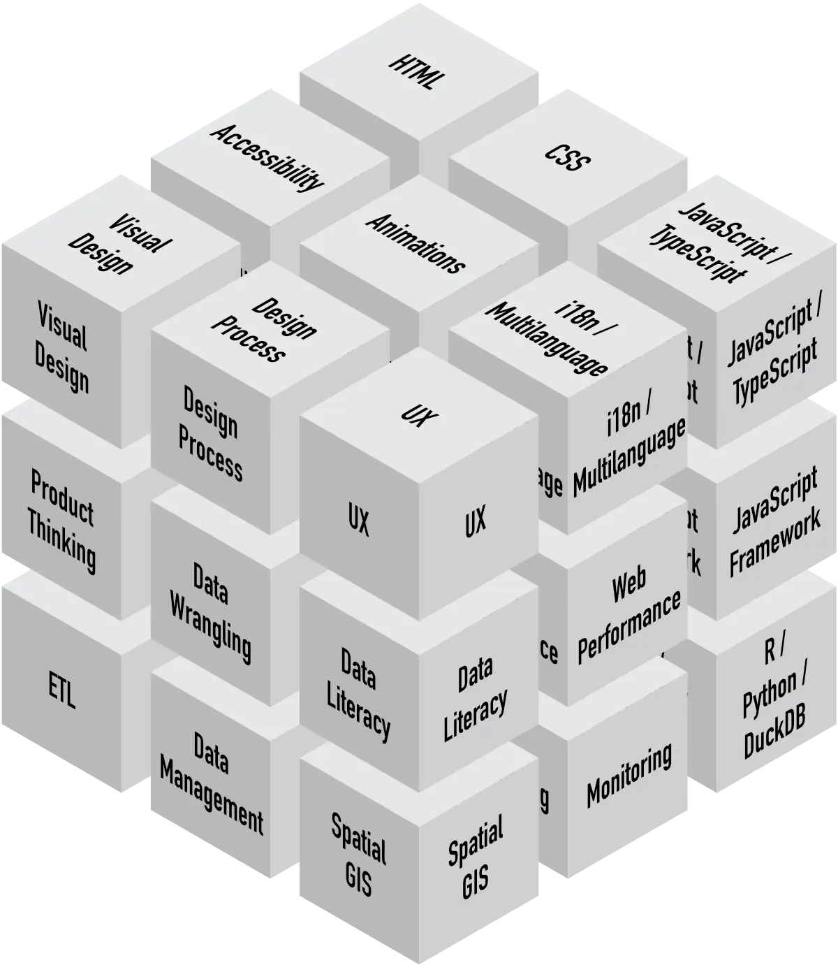 For a talk on what it means to do interactive data visualizations for NGOs (at least the way I do it) I presented this Skills Tensor...