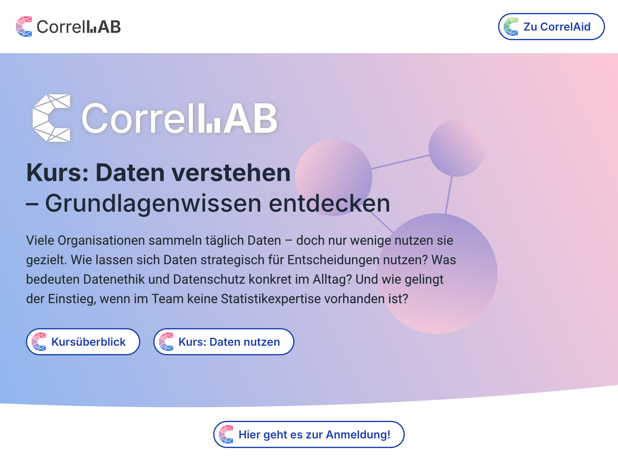 Screenshot of CorrelLAB Website